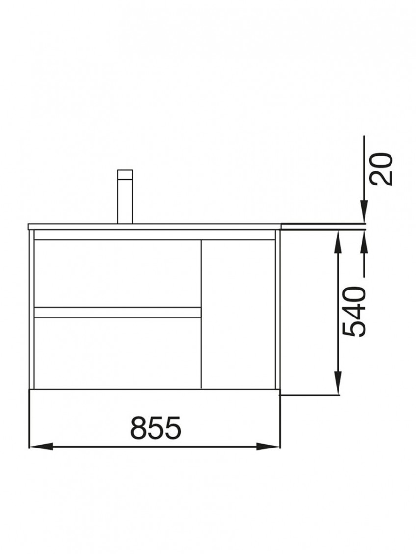 Mobile bagno sospeso cm 85x46xh56 in legno Noja colore Rovere Eternity