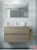 Mobile bagno sospeso cm 100 moderno in legno Noja Bianco Lucido