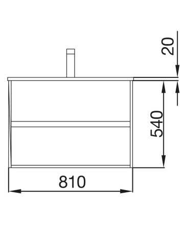 Mobile bagno sospeso in legno cm 80 Noja Bianco lucido