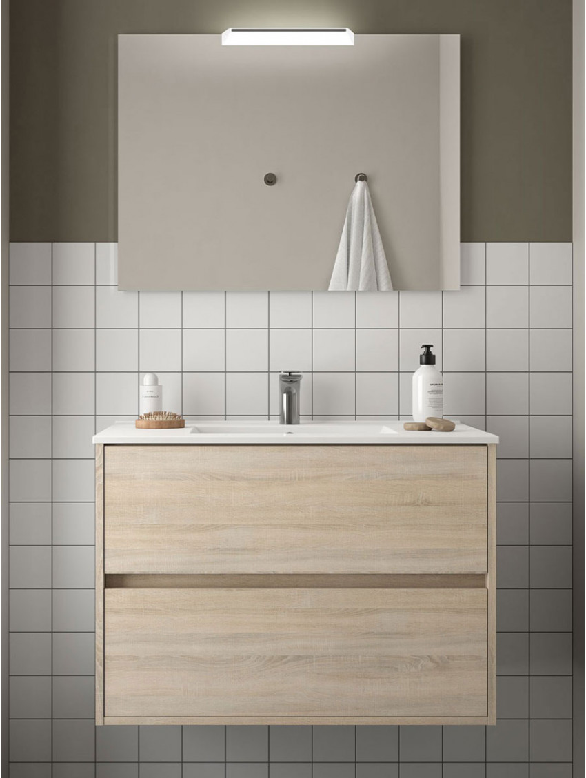 Mobile bagno sospeso in legno cm 80 Noja Caledonia