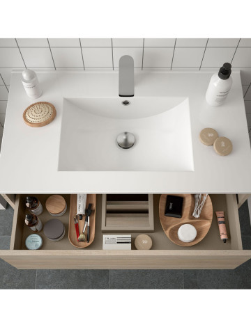 Mobile bagno sospeso in legno cm 80 Noja Caledonia