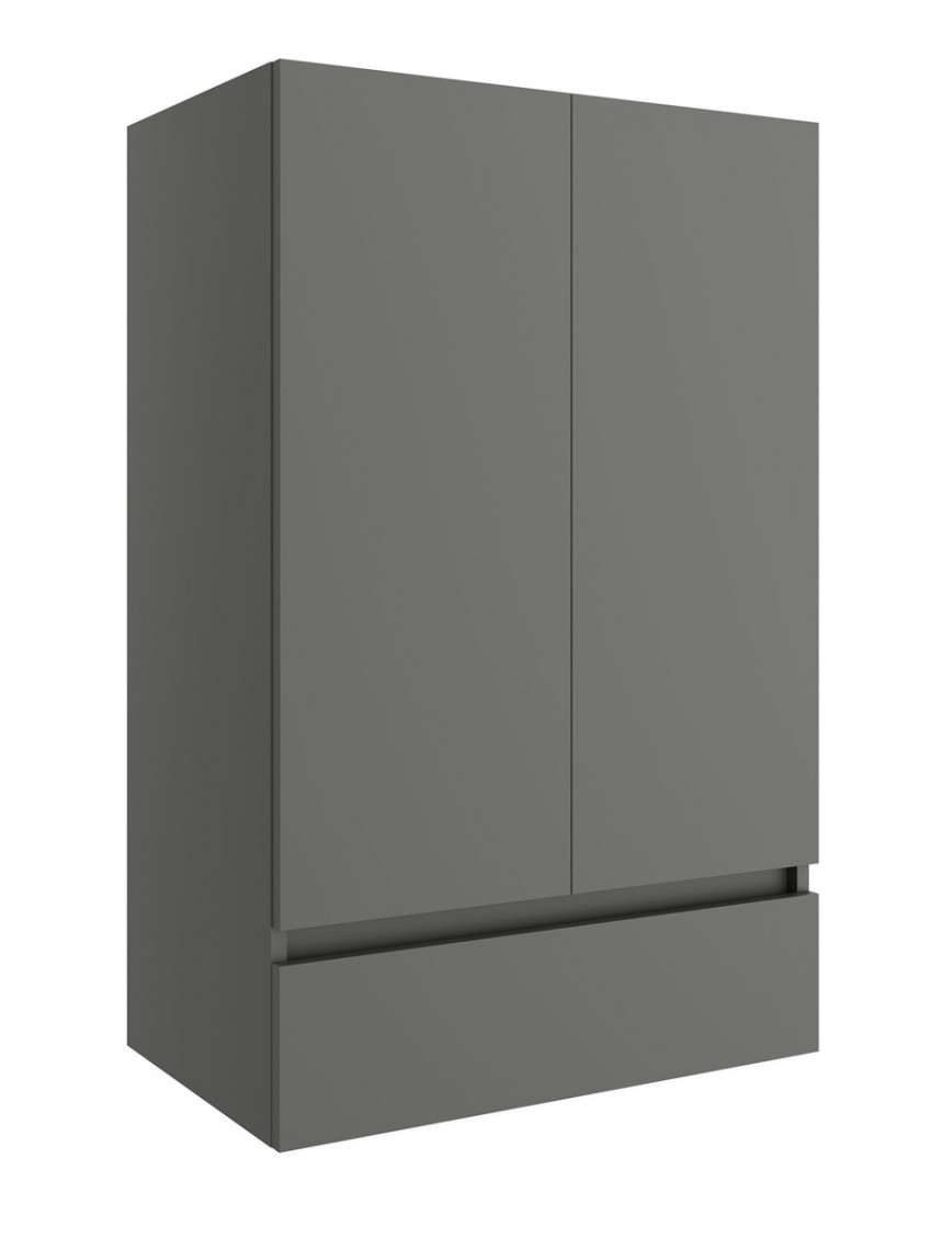 Mobile colonna sospeso in legno 2 ante/1 cassetto dim. 600x240x940h mm. mod. Infinity col. grigio opaco