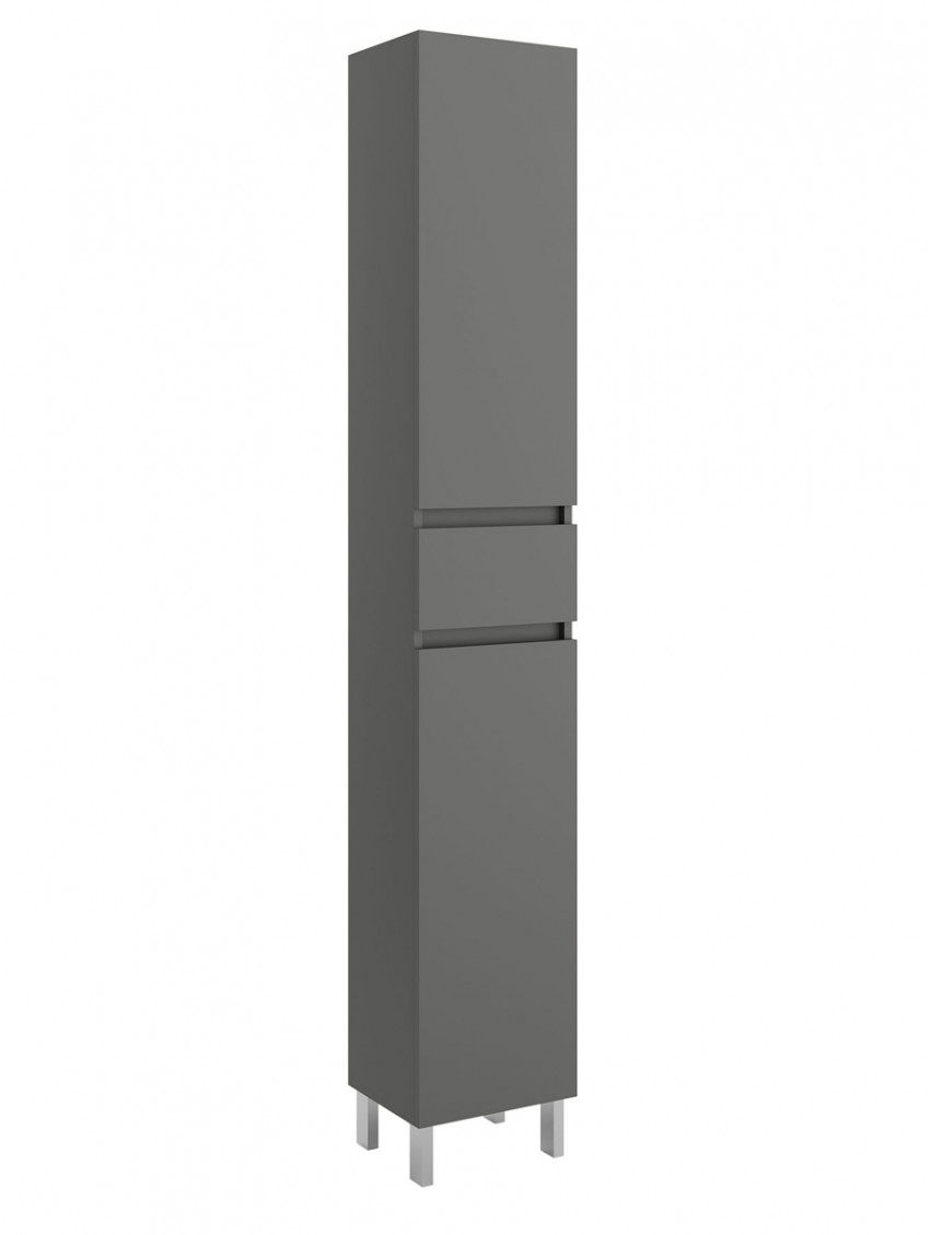 Mobile colonna in legno a 2 ante 1 cassetto dim. 300x240x1820h mm. mod. Infinity col. Grigio Opaco