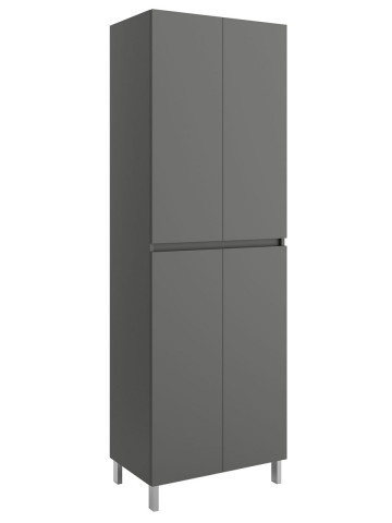 Mobile colonna armadio in legno a 4 ante dim. 600x370x1820h mm. mod. Infinity col. Grigio Opaco
