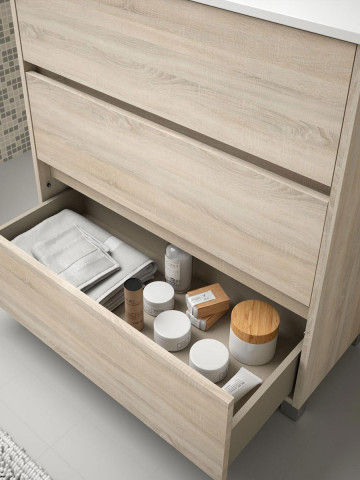 Mobile bagno moderno in legno cm 80  Arenys  rovere Caledonia