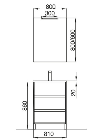 Mobile bagno moderno in legno cm 80  Arenys  rovere Caledonia