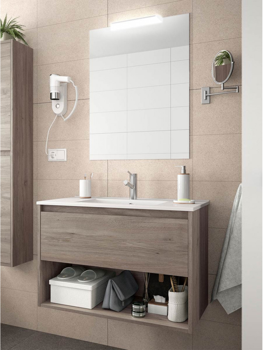 Mobile sospeso in legno 1 cassetto 1 vano cm 80 Noja Rovere Eternity
