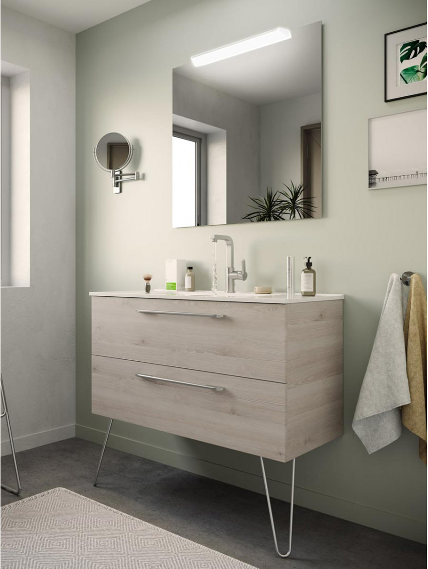 Mobile sospeso in legno 2 cassetti cm 100 Unico Naturale
