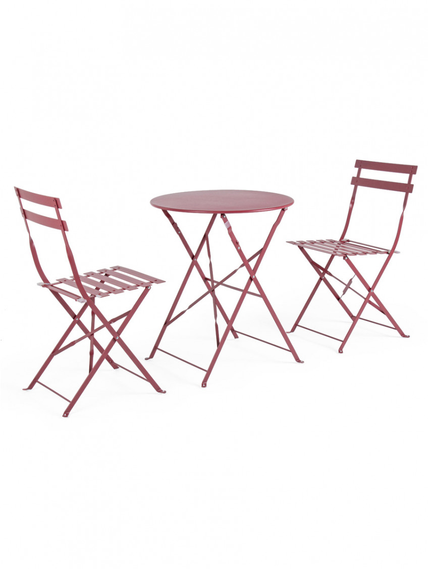 Set tavolo con 2 sedie BRUGES Scarlet opaco