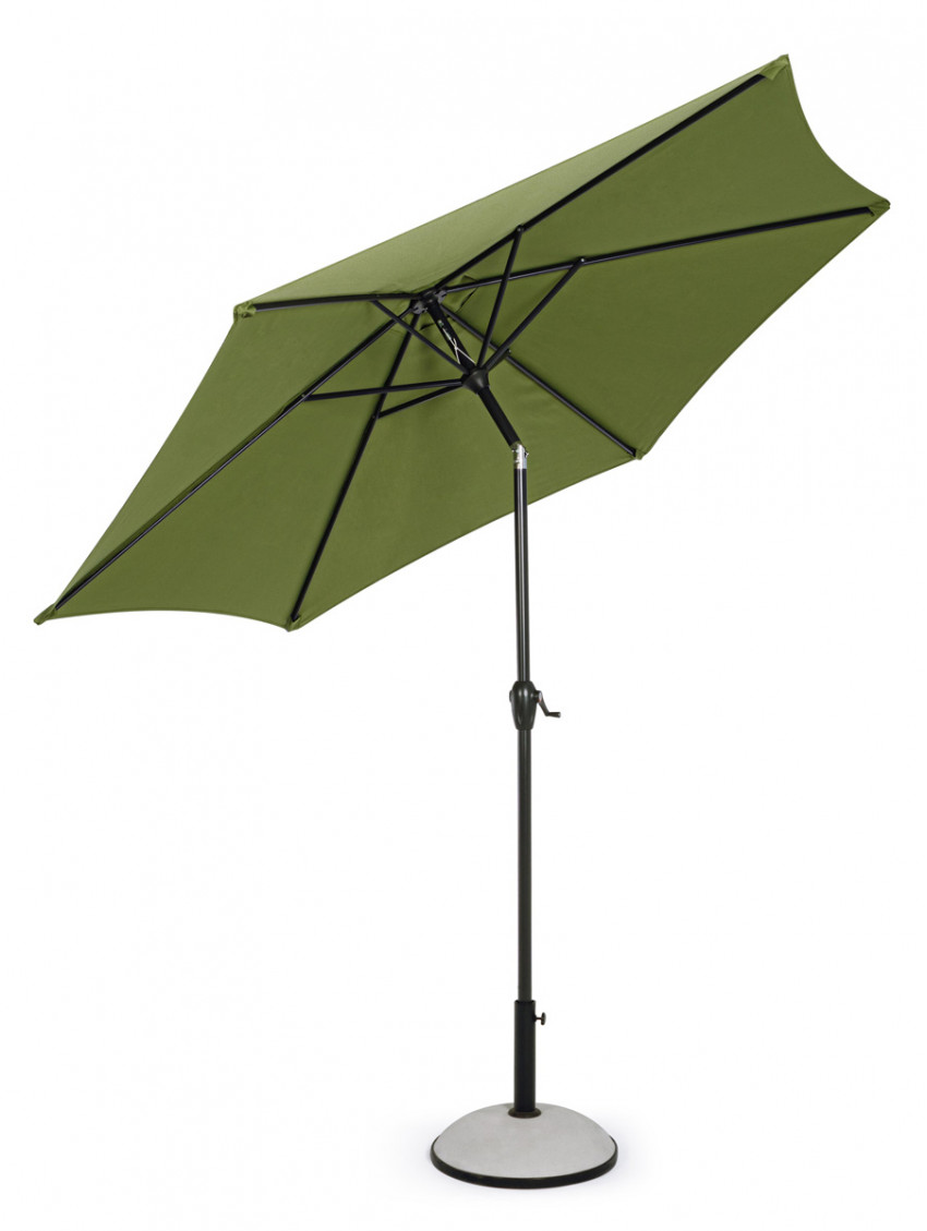 VidaXL Ombrellone Da Giardino 600 Cm Con Palo In Alluminio - Base A Croce - Manovella - Verde