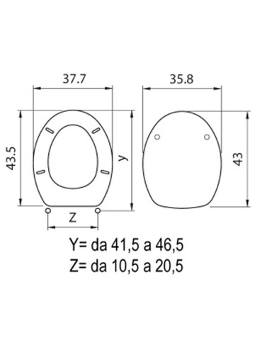 Sedile copriwc in legno FSC universale cm 43,5x37,7 mod. Start colore bianco