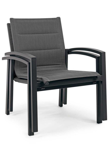 Set salotto giardino con tavolino in alluminio 4 posti Laiken Antracite