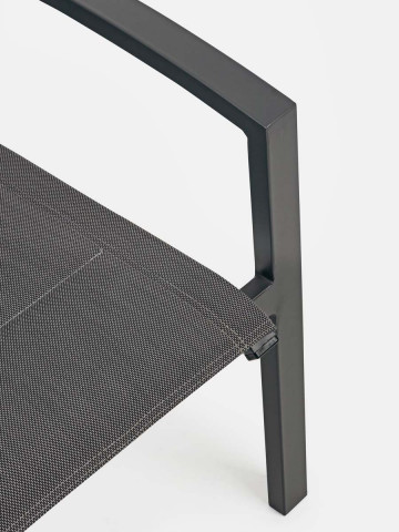 Set salotto giardino con tavolino in alluminio 4 posti Laiken Antracite