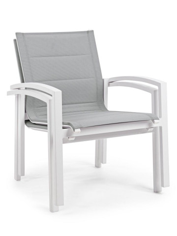 Set salotto giardino con tavolino in alluminio 4 posti Laiken Bianco