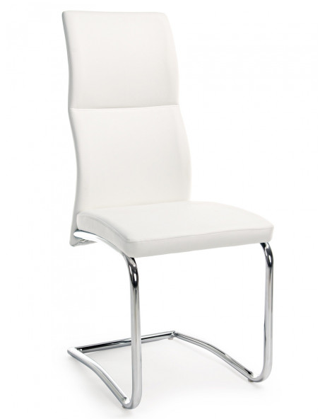 Sedia in similpelle e metallo Thelma colore bianco Sedia in similpelle e metallo Thelma colore bianco
