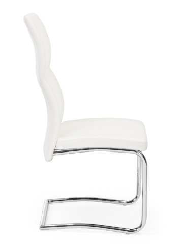 Sedia in similpelle e metallo Thelma colore bianco