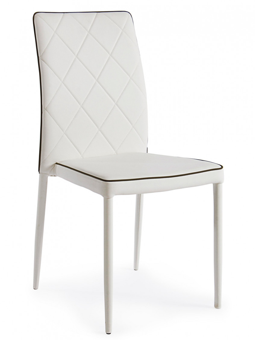 Sedia in similpelle modello achille colore bianco