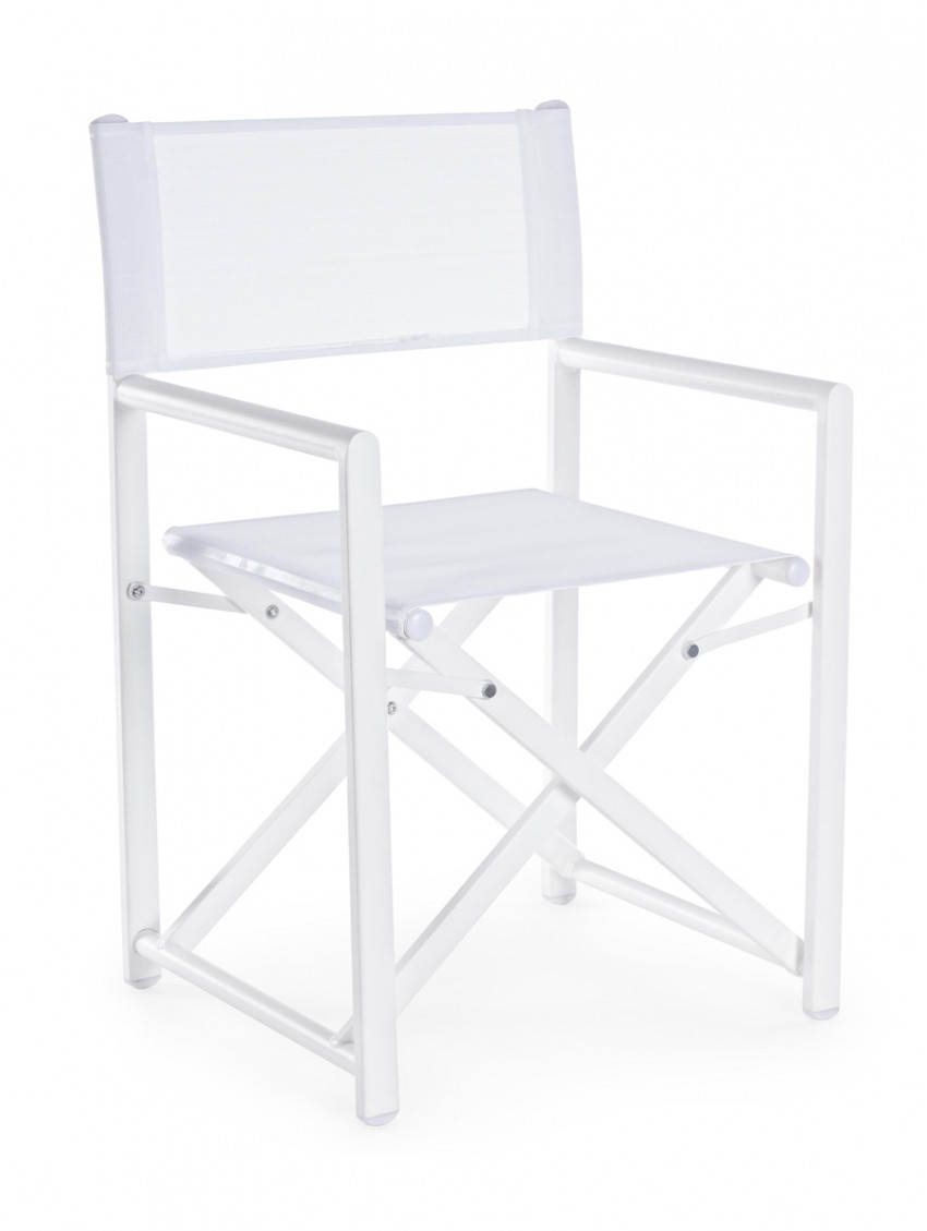 Sedia Regista in alluminio e textilene Bianco TAYLOR