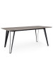 Tavolo melamina effetto legno gambe in acciaio cm 180x90 Amos Engadina grigio