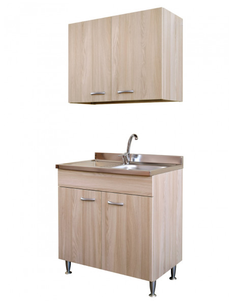 Composizione cucina Basic 80 2 ante finitura Olmo con lavello piano sx e scolapiatti Composizione cucina Basic 80 2 ante finitura Olmo con lavello piano sx e scolapiatti