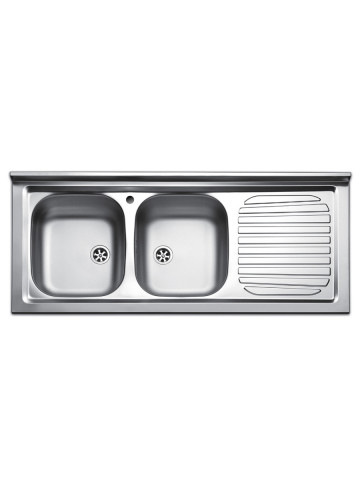 Mobile cucina 120 cm 3 ante con pensile e scolapiatti versione dx Basic Bianco