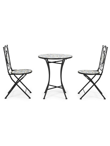 Set tavolo con 2 sedie pieghevoli POSITANO
