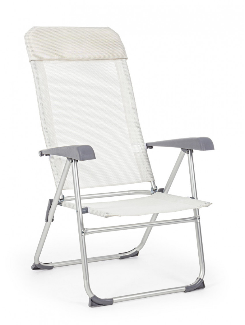 Sedia a sdraio pieghevole schienale alto CROSS Bianco