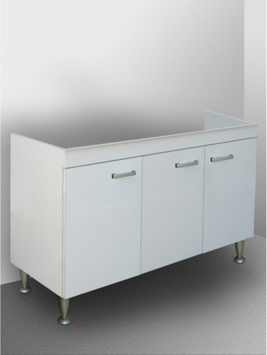 Sottolavello a 3 ante versione sx cm 120x47,5xH81 BASIC Bianco