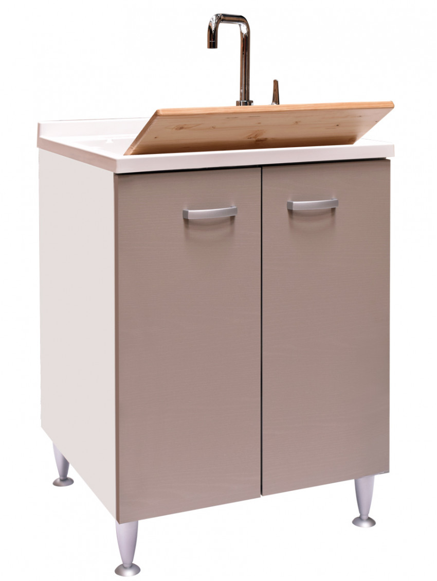Mobile lavanderia cm 60x60 Sfera 2 Bianco/Visone