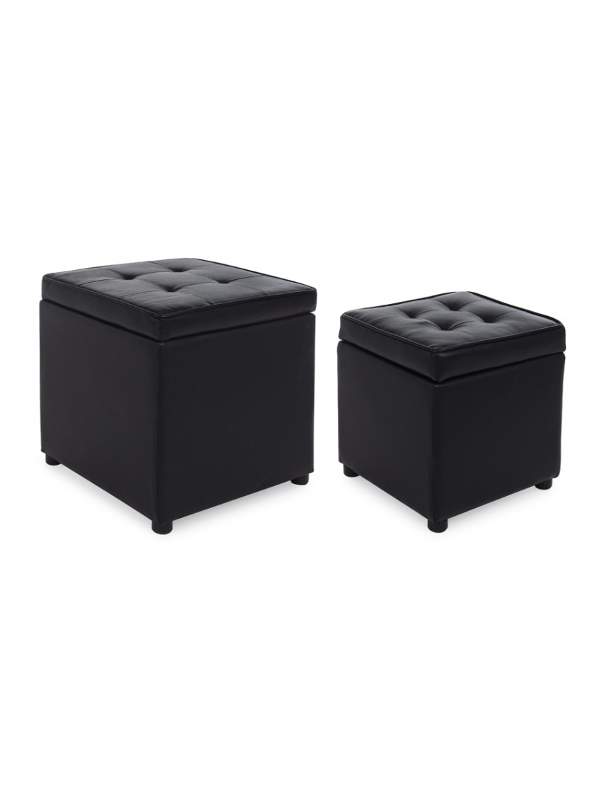 Coppia Pouf contenitori BELLVILLE Nero