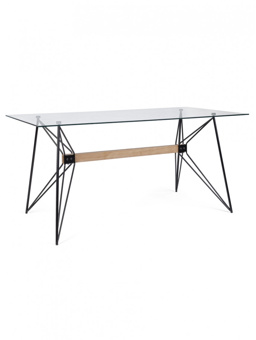 Tavolo top in vetro struttura in acciaio cm 160x80 PRIMARY