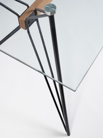 Tavolo top in vetro struttura in acciaio cm 160x80 PRIMARY