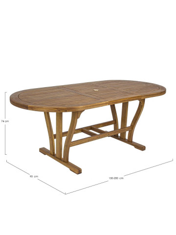 Tavolo ovale in legno 150/200x90 NOEMI OV ALL. colore Acacia