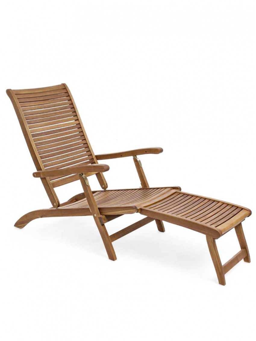 Poltrona Steamer in legno cm 163x58 NOEMI Acacia