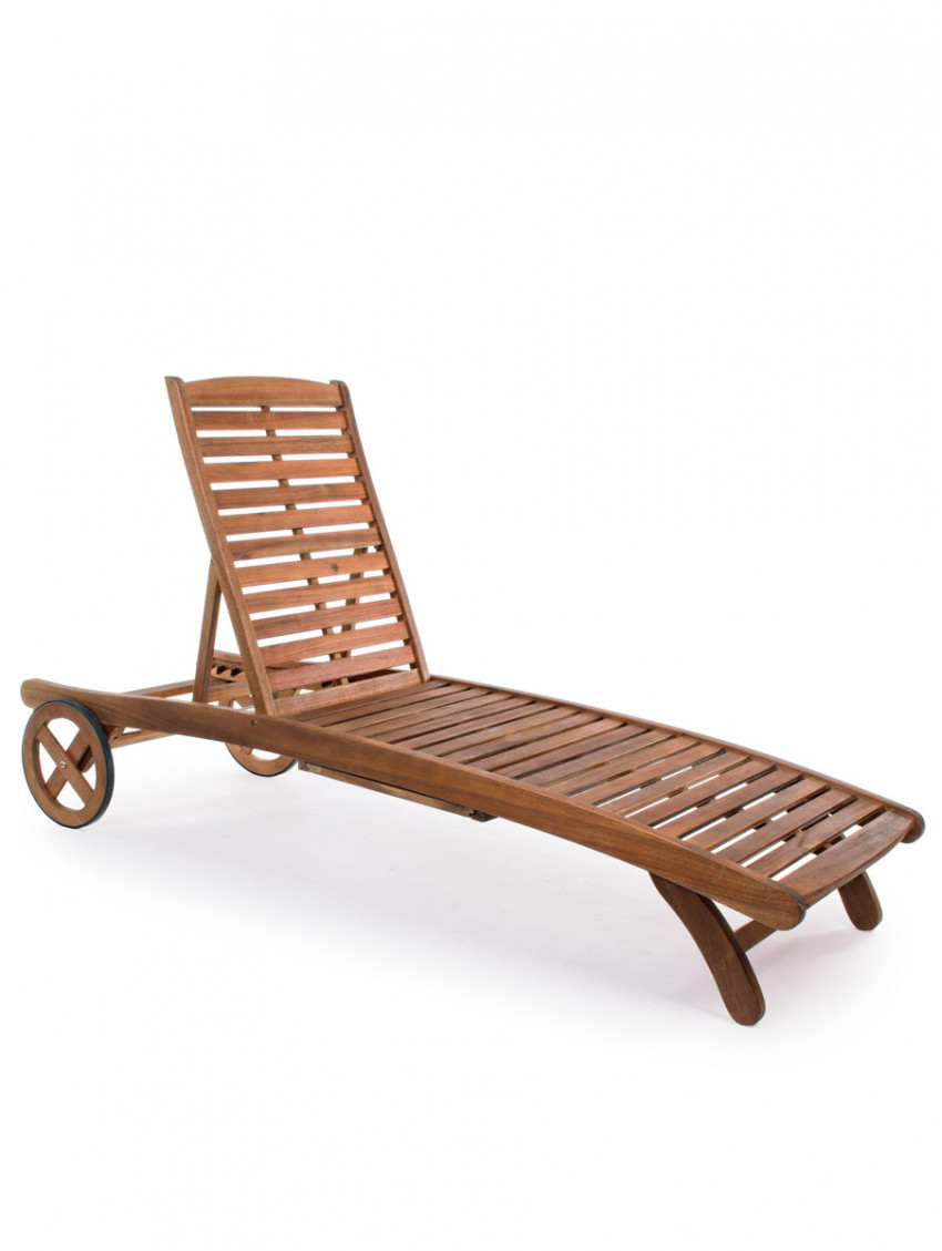 Lettino reclinabile in legno di acacia cm 195x66 NOEMI