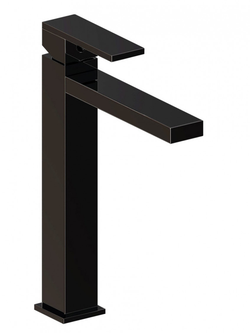Miscelatore lavabo alto piletta click clack QUABLO Nero opaco