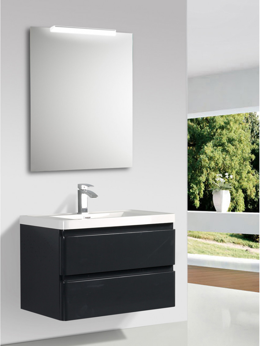 Mobile bagno sospeso cm 100 MEG Graphite Lucido