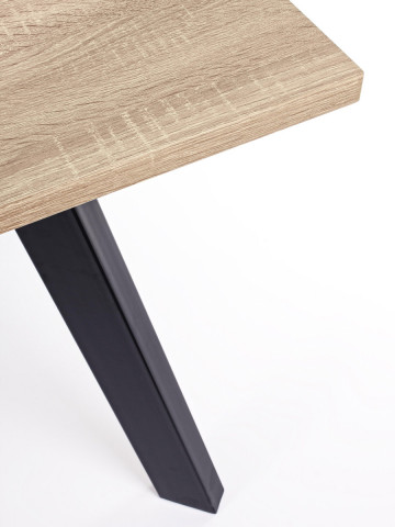 tavolo rettangolare Giant cm L140xP80xH75 piano in mdf legno chiaro e struttura in acciaio nero