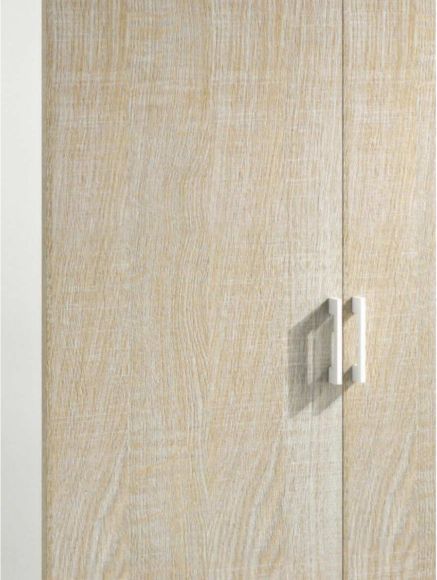 Mobile armadio 2 ante 3d 4 ripiani L90xP45xH195 cm COMPOS Bianco/Rovere