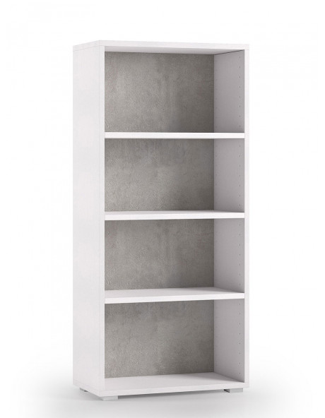 Libreria 4 vani texture 3d L60xP30xH130 cm CONTEMPORARY Bianco/Cemento Libreria 4 vani texture 3d L60xP30xH130 cm CONTEMPORARY Bianco/Cemento