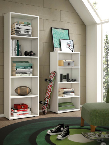 Libreria 5 vani texture 3d L60xP30xH195 cm CONTEMPORARY Bianco
