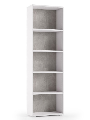 Libreria 5 vani texture 3d L60xP30xH195 cm CONTEMPORARY Bianco/Cemento