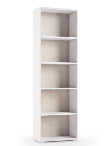 Libreria 5 vani texture 3d L60xP30xH195 cm CONTEMPORARY Bianco/Rovere