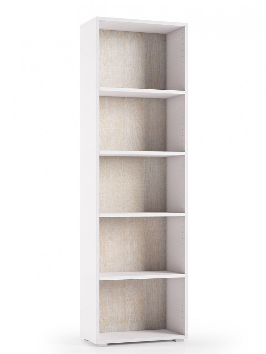 Libreria 5 vani texture 3d L60xP30xH195 cm CONTEMPORARY Bianco/Rovere