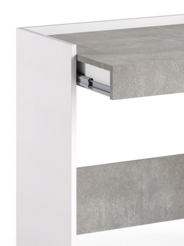 Scrivania porta pc L80xP40xH79 cm CONTEMPORARY Bianco/Cemento