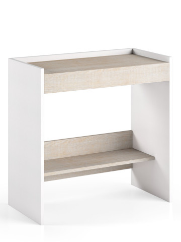 Scrivania porta pc L80xP40xH79 cm CONTEMPORARY Bianco/Rovere