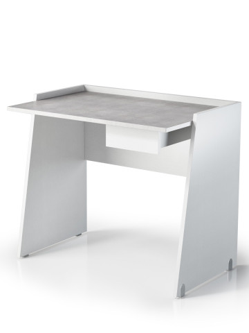 Scrivania porta pc L90xP60xH80 cm CONTEMPORARY Bianco/Cemento