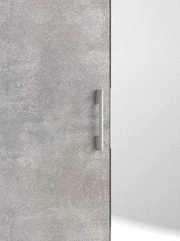 Armadio scarpiera 2 ante texture 3d 4 ripiani L72xP37xH195 cm COMPOS Bianco/Cemento con specchio