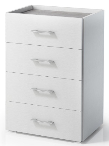 Mobile 4 cassetti texture 3d L60xP40xH87 cm CONTEMPORARY Bianco