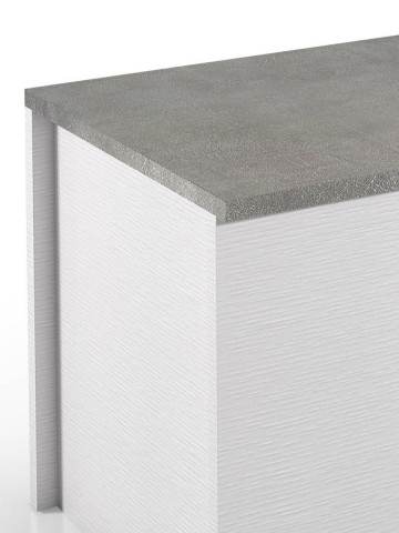 Panca baule texture 3d contenitore L90xP45xH45 cm HALLWAY Bianco//Cemento